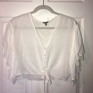 White cropped blouse